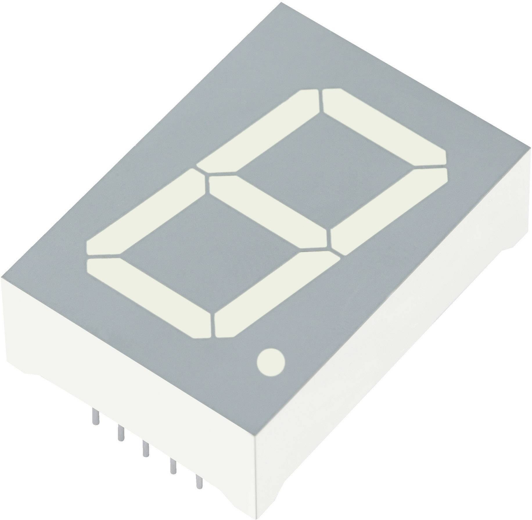 Eine digitale 7-Segment-Anzeige, die die Zahl '0' darstellt. Sie hat einen rechteckigen Körper mit Metallstiften zur Verbindung.