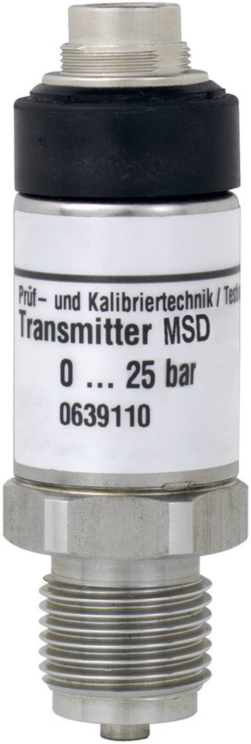 A pressure transmitter with the label 'Transmitter MSD 0 ... 25 bar' and a product number '0639110'.