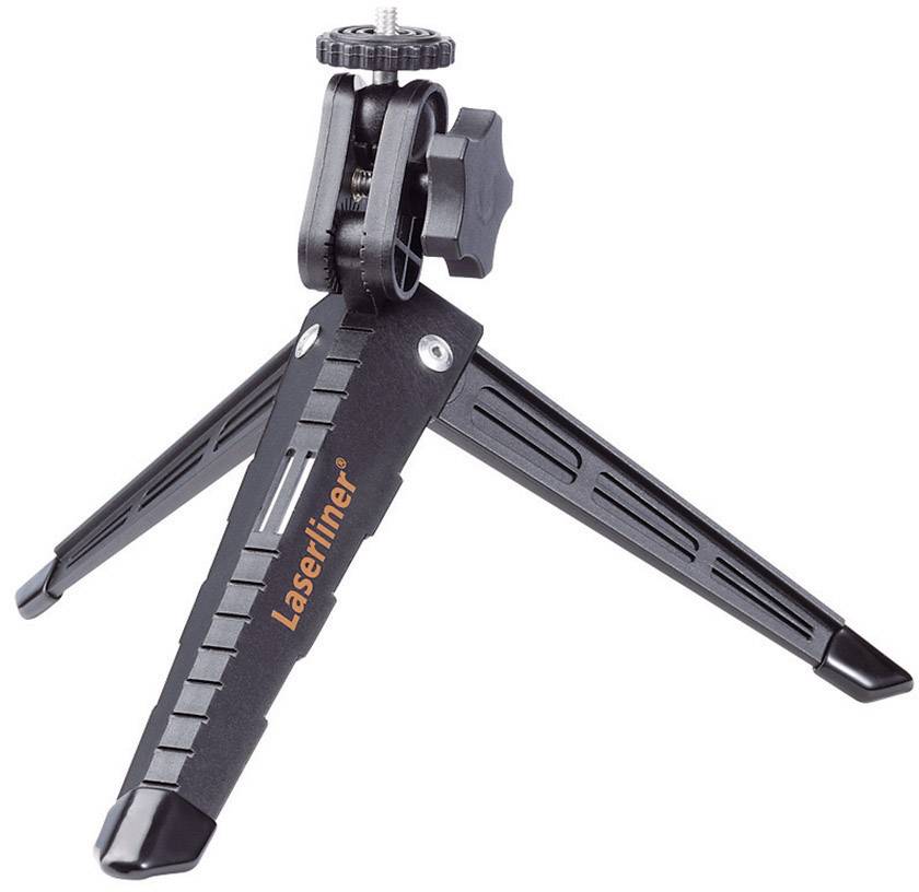 Small, black three-legged tripod with the 'Laserliner' inscription on one of the legs.