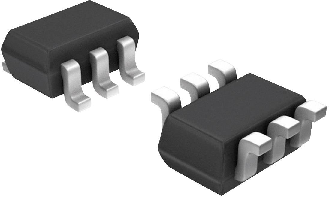 Two black electronic components with six silver connections on a white background, resembling ICs (integrated circuits).