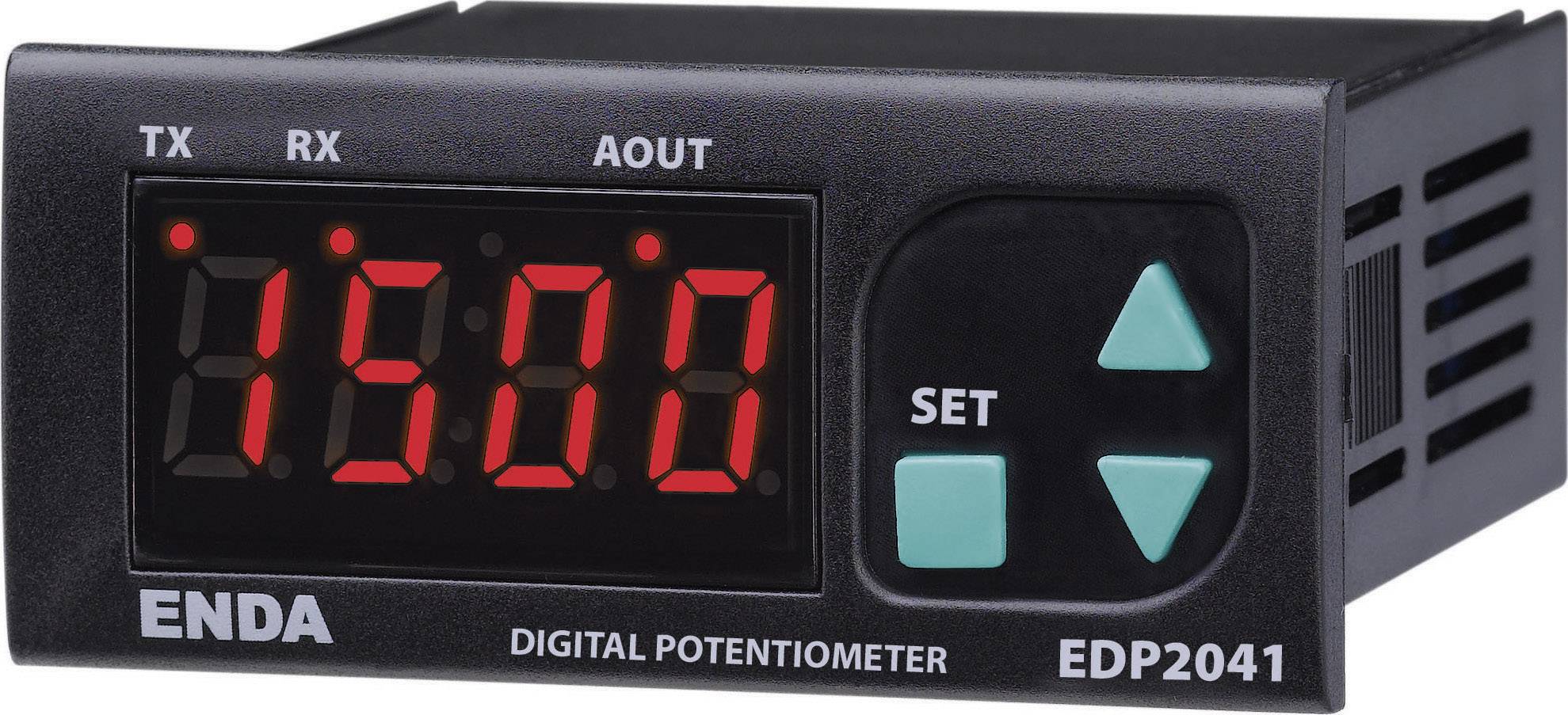 A digital potentiometer with a display shows the number '1500'. Three control buttons are located beside it.