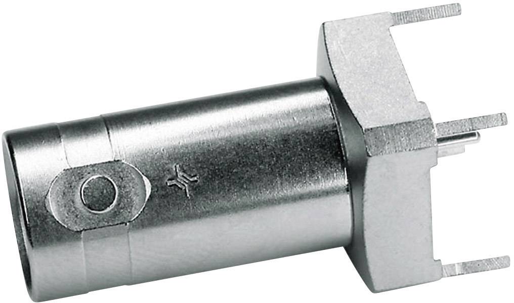 Metallischer elektrischer Stecker, zylindrisch, mit mehreren Kontaktstiften am Ende. Er wird für Audio- oder Videogeräte verwendet.