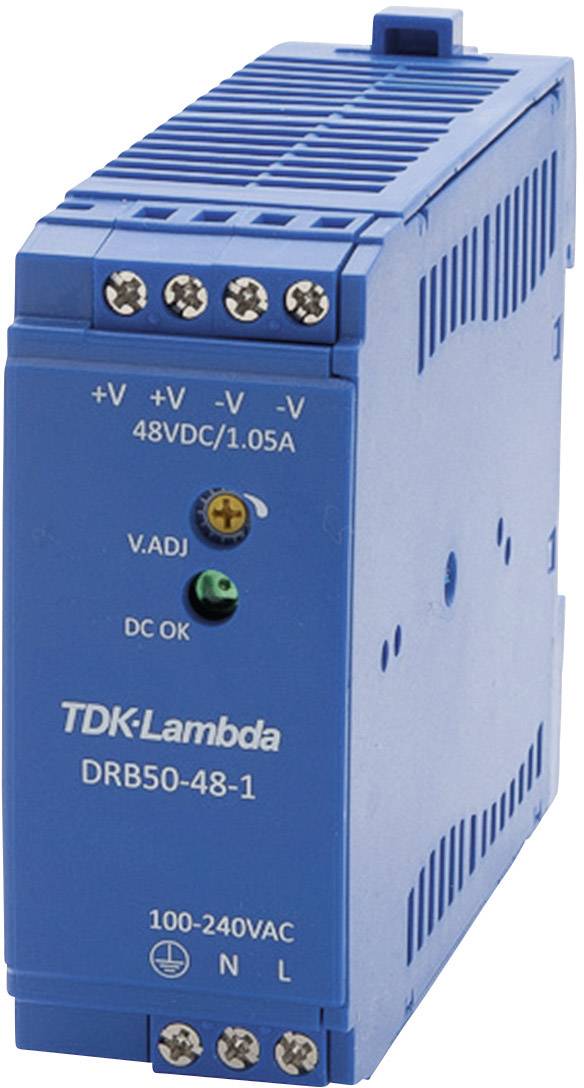 TDK-Lambda DRB50-48-1 Rail mounted PSU (DIN) 48 V DC 1.05 A 50.4 W No. of outputs:1 x Content 1 pc(s)