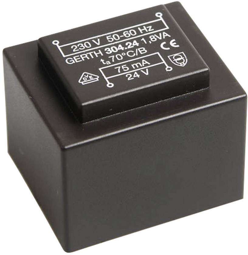 Gerth PT302401 PCB mount transformer 1 x 230 V 1 x 24 V AC 1.80 VA 75 mA