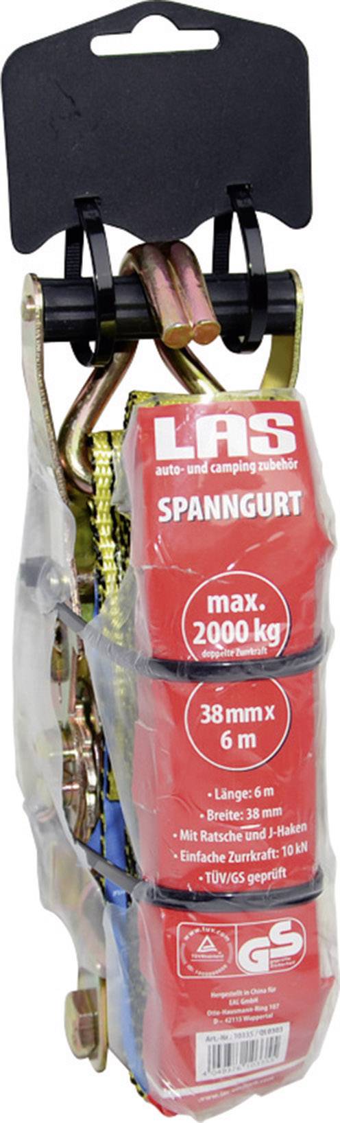 LAS 10335 Double strap Low lashing capacity (single/direct)=1000 daN (L x W) 6 m x 38 mm Ratchet