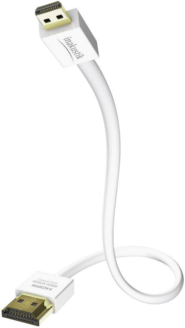 Inakustik HDMI Cable HDMI-A plug, HDMI-Micro-D plug 5.00 m White 004246305 Audio Return Channel, gold plated connectors HDMI cable