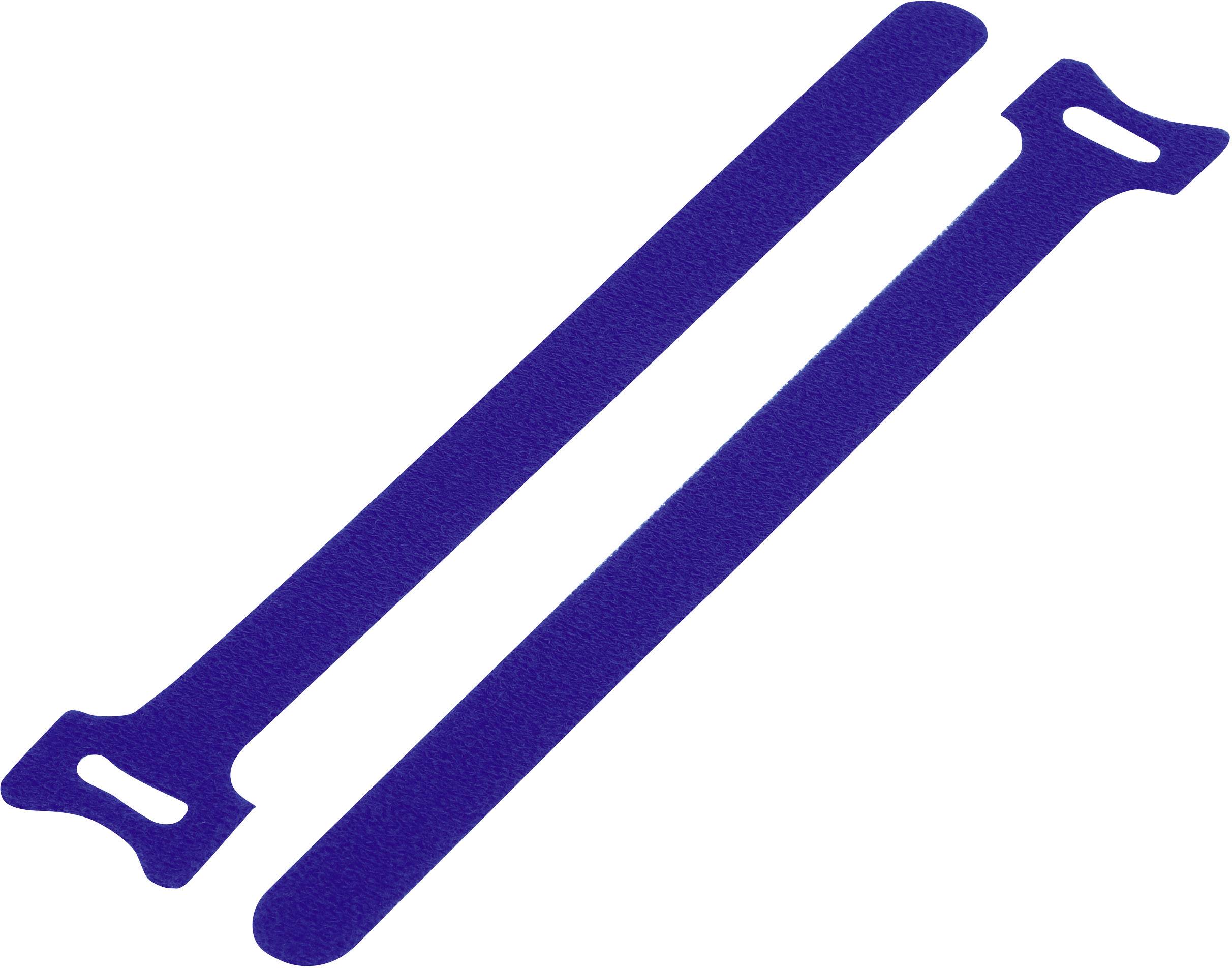TRU COMPONENTS Hook-and-loop cable tie for bundling Hook and loop pad (L x W) 180 mm x 12 mm Blue 20 pc(s)