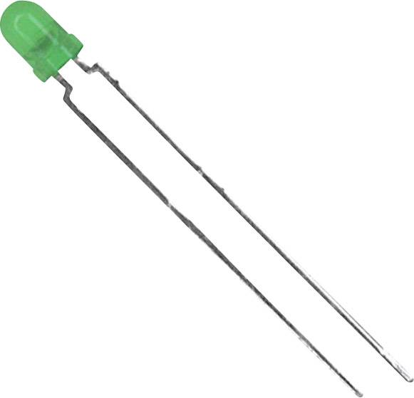 Vishay TLHG4400 LED wired Green Circular 3 mm 13 mcd 60 ° 30 mA 2.4 V