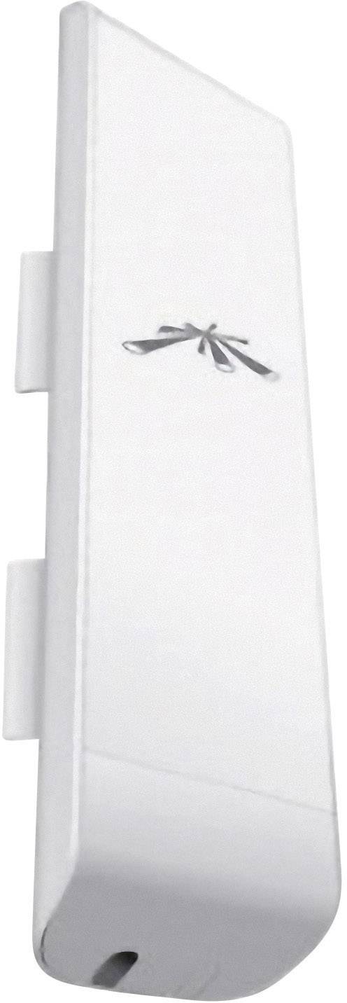 A white, rectangular electronic device with a small logo in the centre, possibly a network device or repeater.