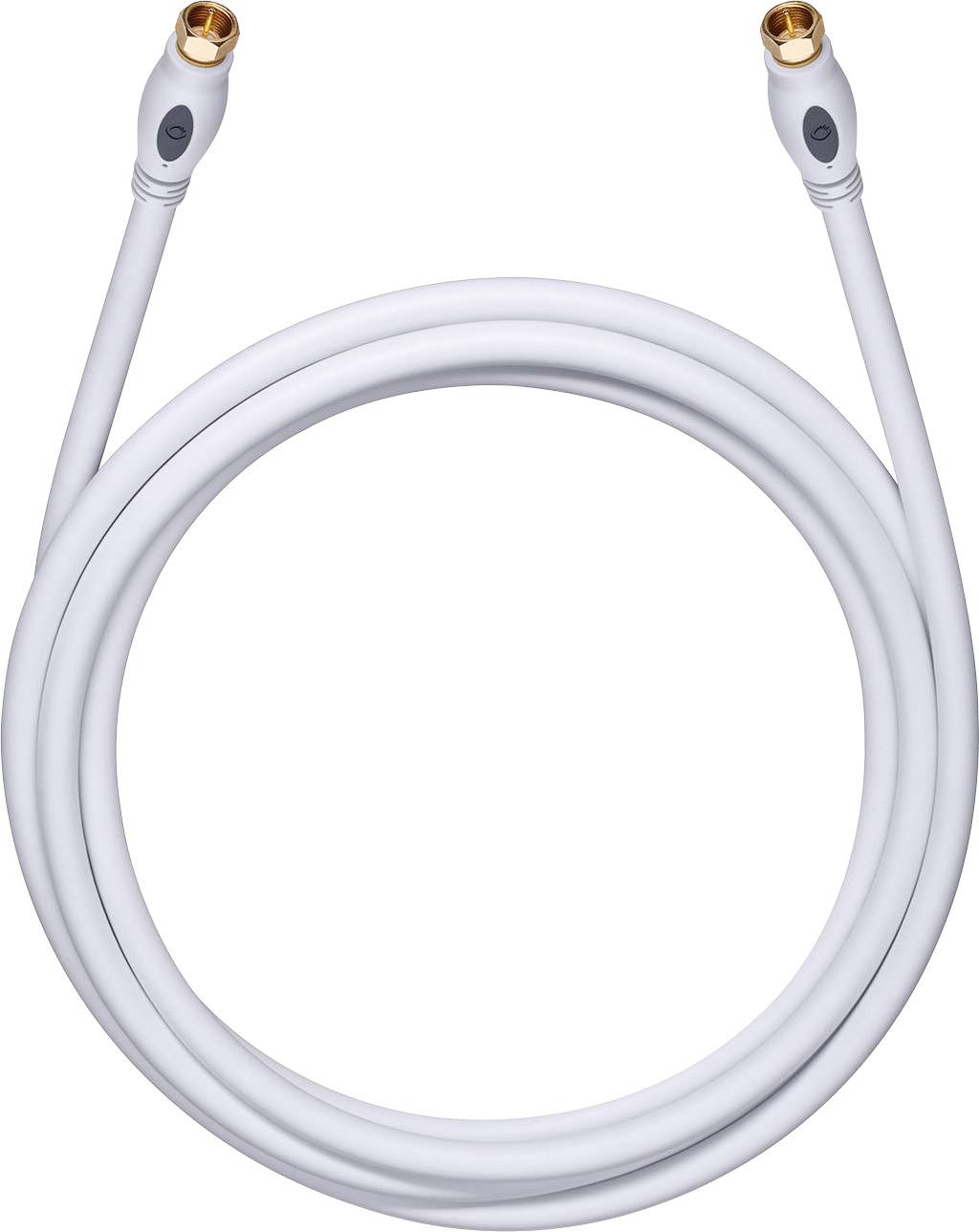 Antennas, SAT Cable [1x F plug - 1x F plug] 0.75 m 120 dB gold plated connectors White Oehlbach Transmission Plus S