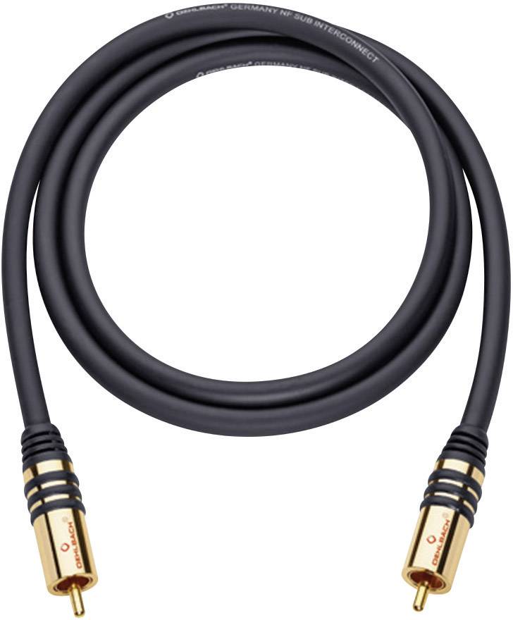 RCA Audio/phono Cable [1x RCA plug (phono) - 1x RCA plug (phono)] 1.00 m Black gold plated connectors Oehlbach NF Sub