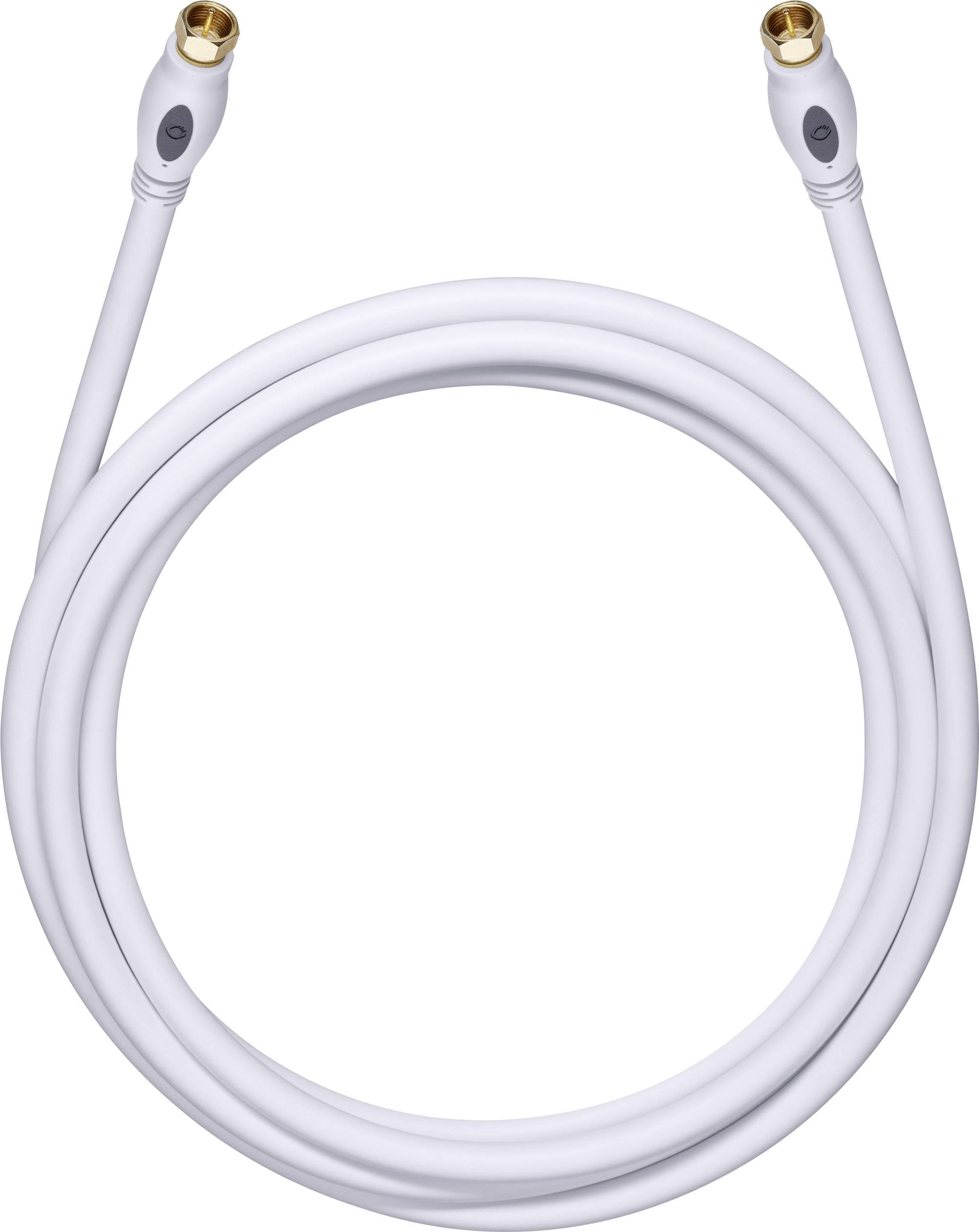 Antennas, SAT Cable [1x F plug - 1x F plug] 2.20 m 120 dB gold plated connectors White Oehlbach Transmission Plus S