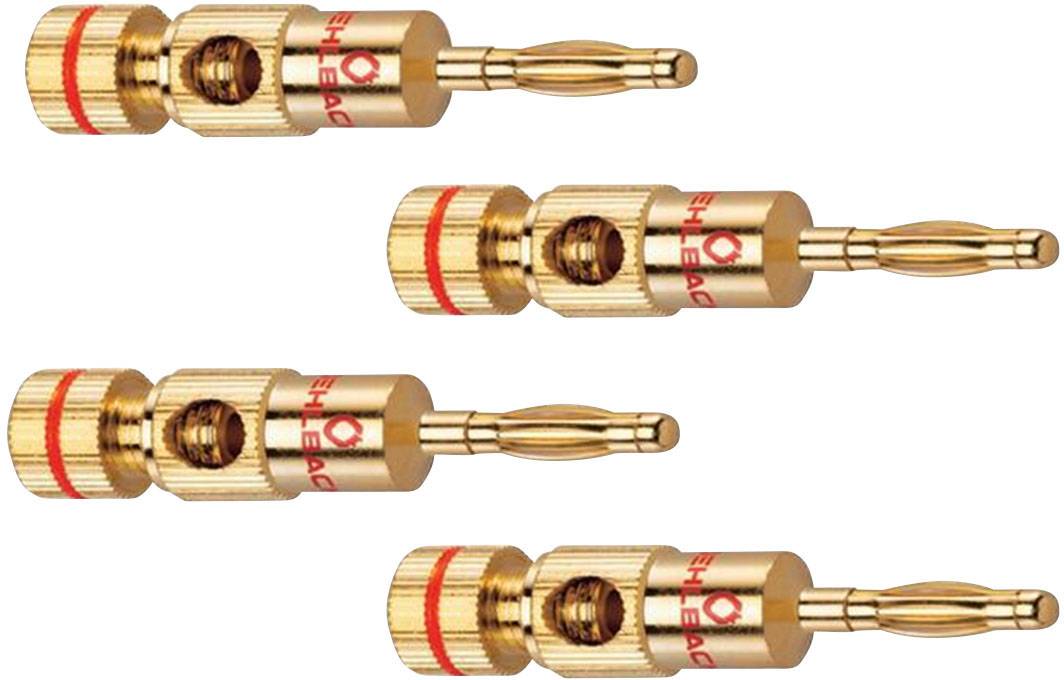 Oehlbach 3002 Audio jack Plug, straight Number of pins: 2 Gold 4 pc(s)