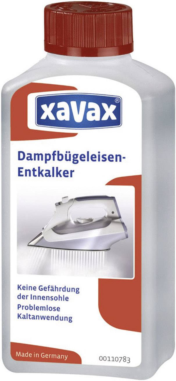 Xavax Steam Iron Descaler, 250 ml bottle. No risk to the inner sole, effortless descaling when used cold.