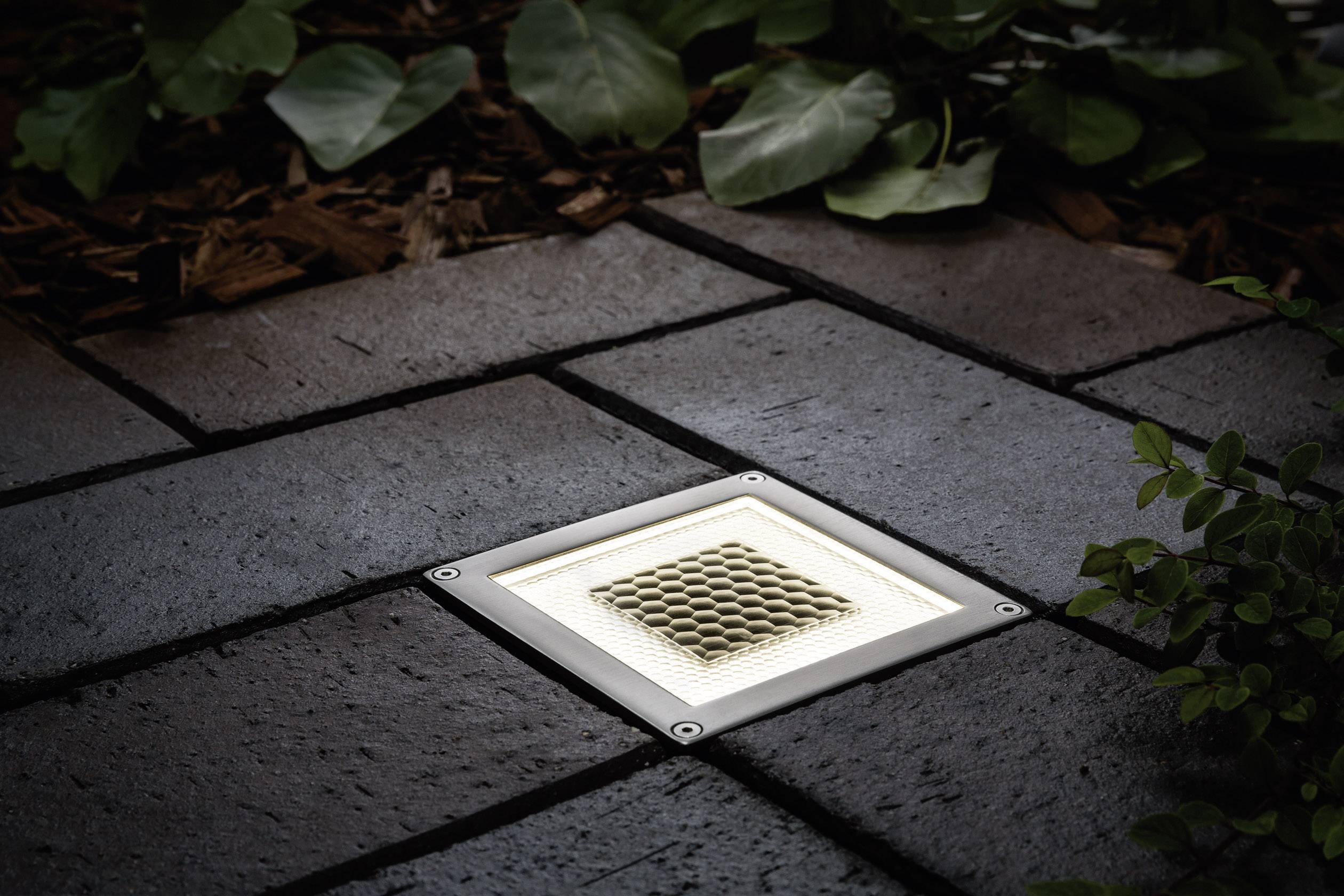 Paulmann 93774 Cube Solar flush mount light 0.24 W Warm white Stainless steel, Clear