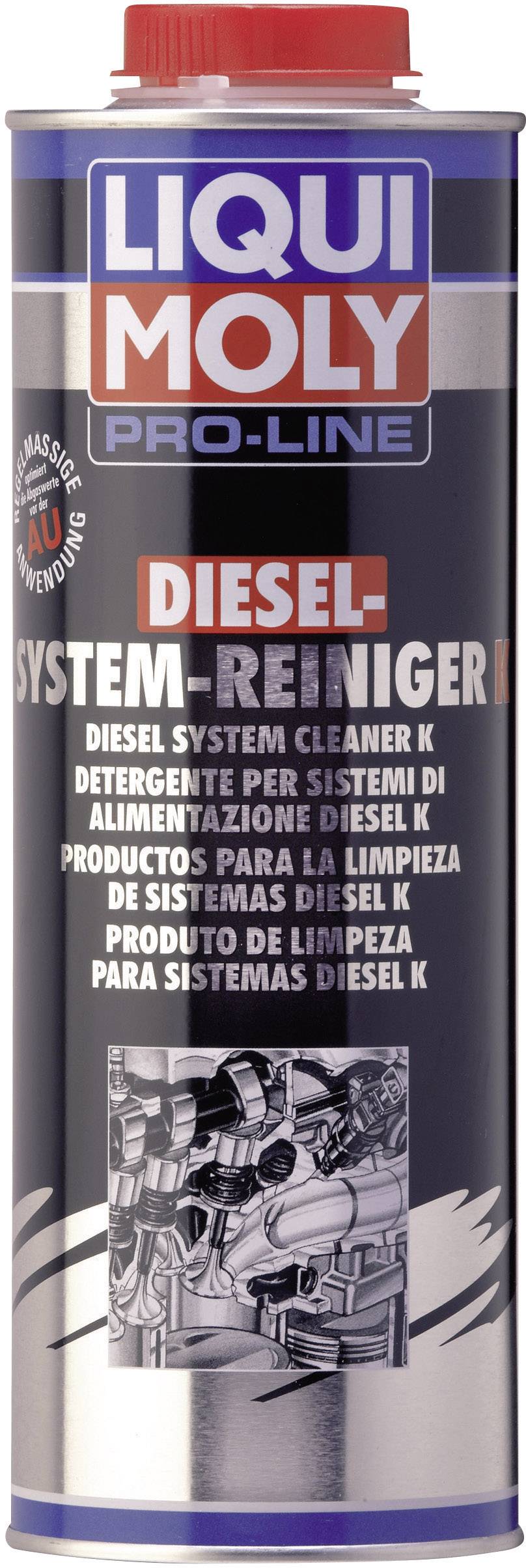 A tin of 'Liqui Moly Pro-Line Diesel System Cleaner'. Removes deposits, protects engine components and improves diesel performance.