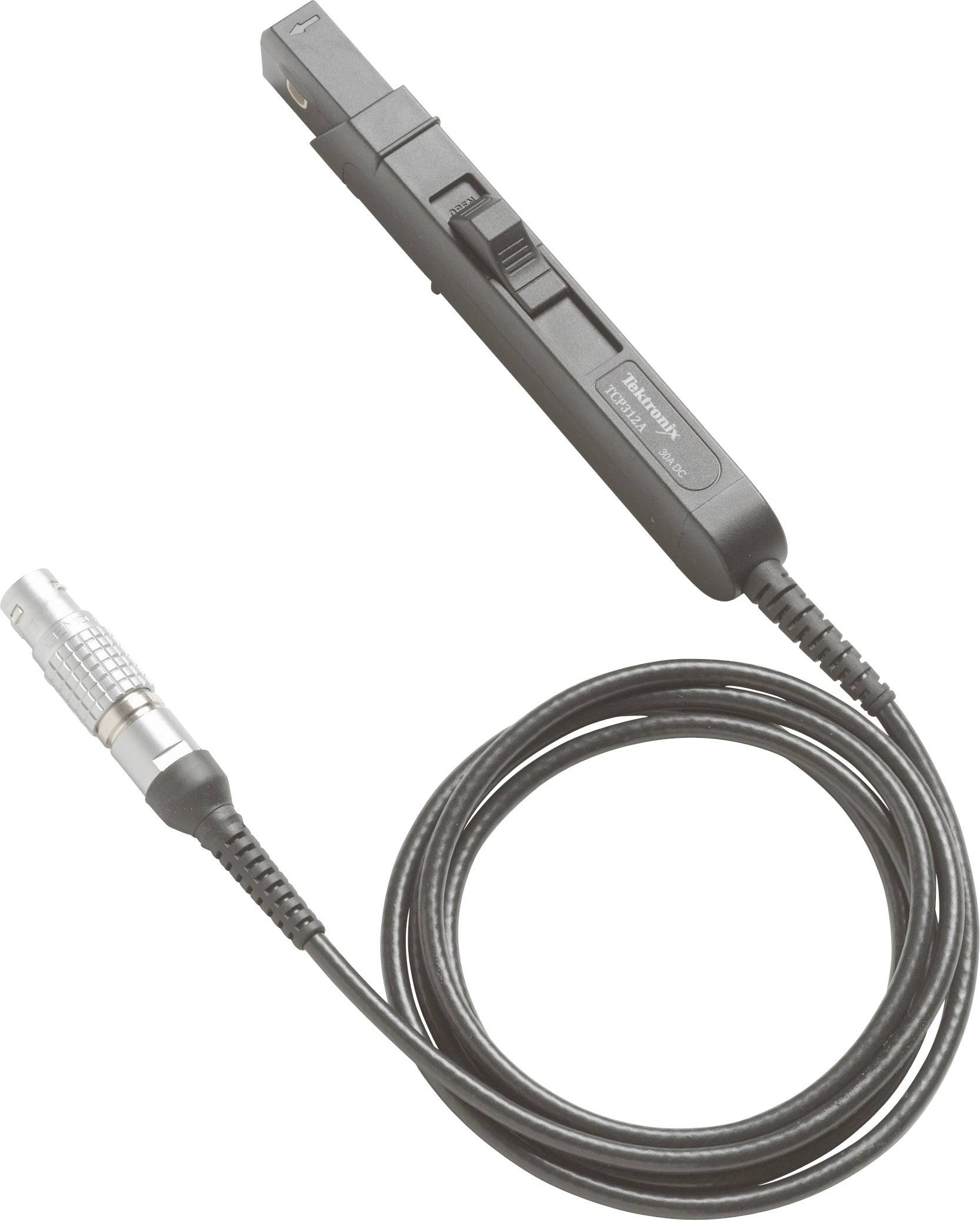 A black cable with a rectangular housing at one end and a silver connector at the other. Electronic accessory.