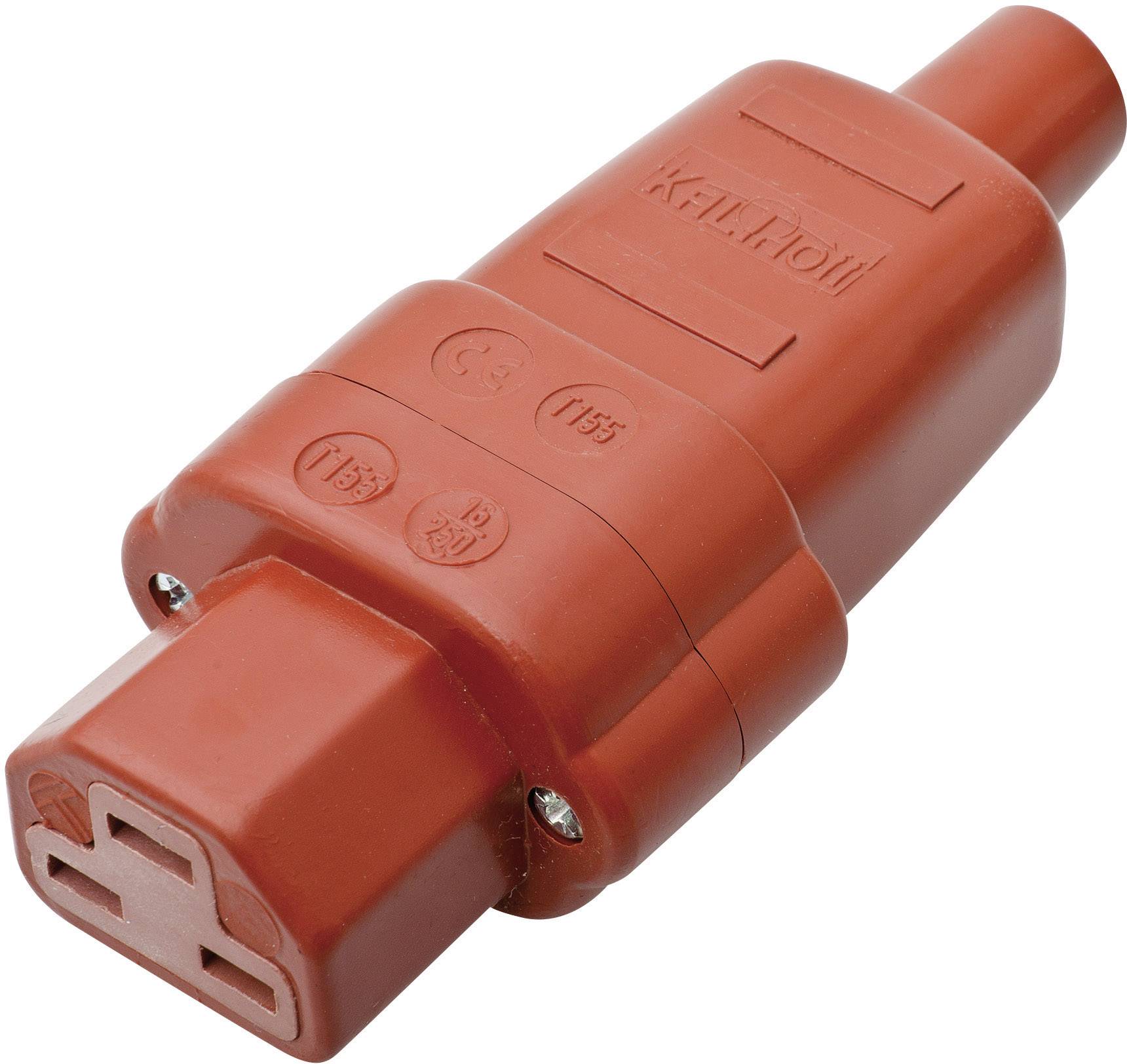 Kalthoff 444001 Hot wire connector 444 Socket, straight Total number of pins: 2 + PE 16 A Red 1 pc(s)
