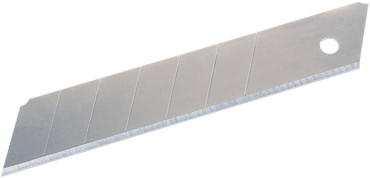 Snap-off blade of a craft knife with multiple segments for flexible adjustment of blade length.