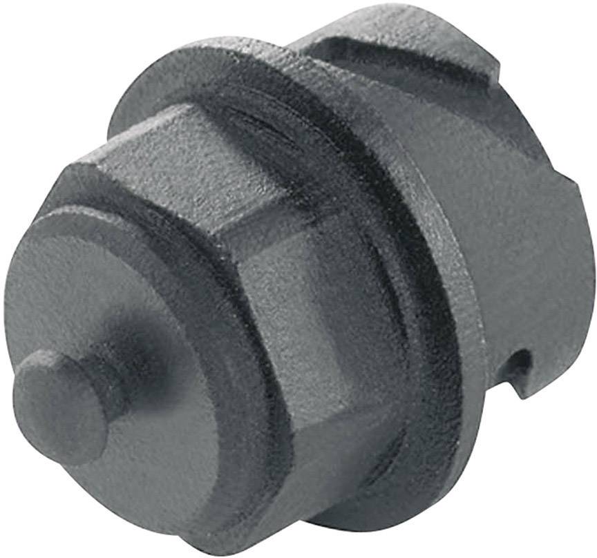 Grey, metallic hexagonal socket key with a knurled head. Used for tightening or loosening screws.