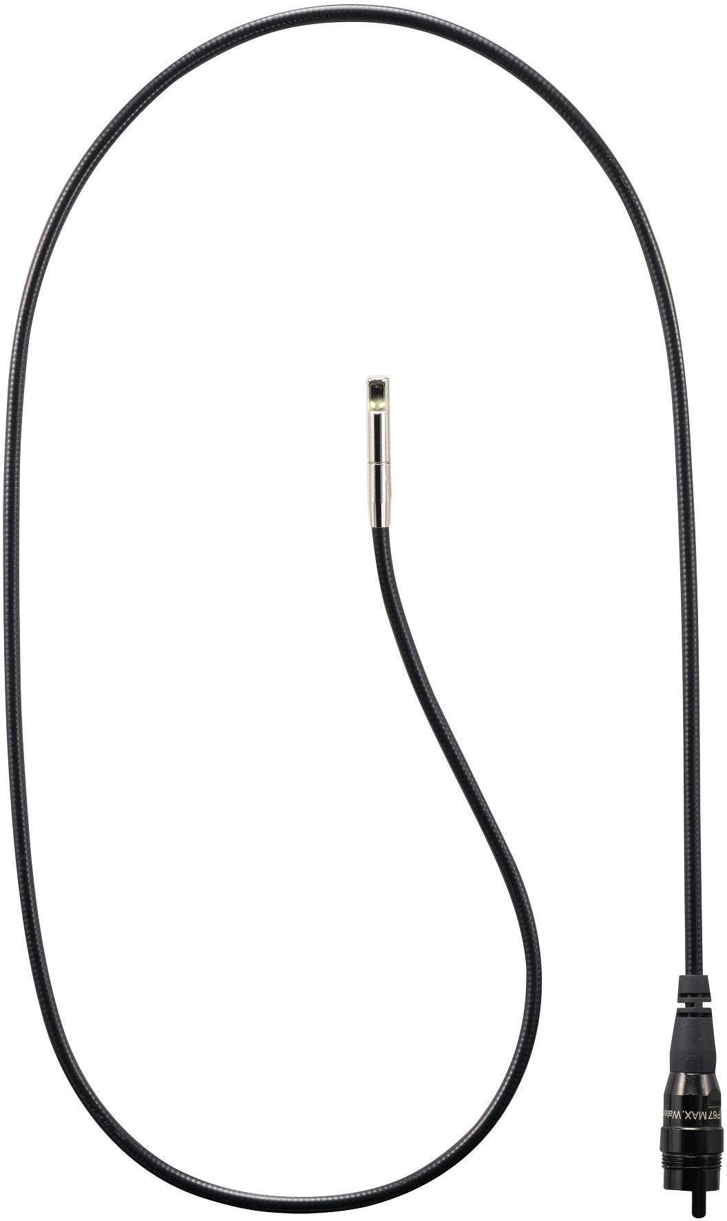 Black, flexible microphone cable with a condenser microphone at the end, suitable for precise audio recordings in various environments.