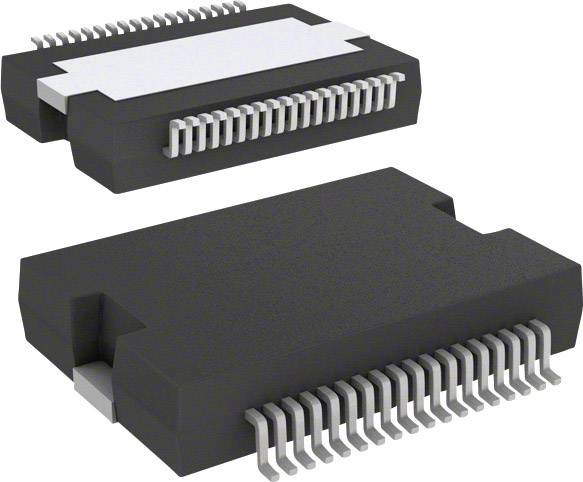 Two black integrated circuit chips with multiple silver connection pins on both sides, for electronic applications.