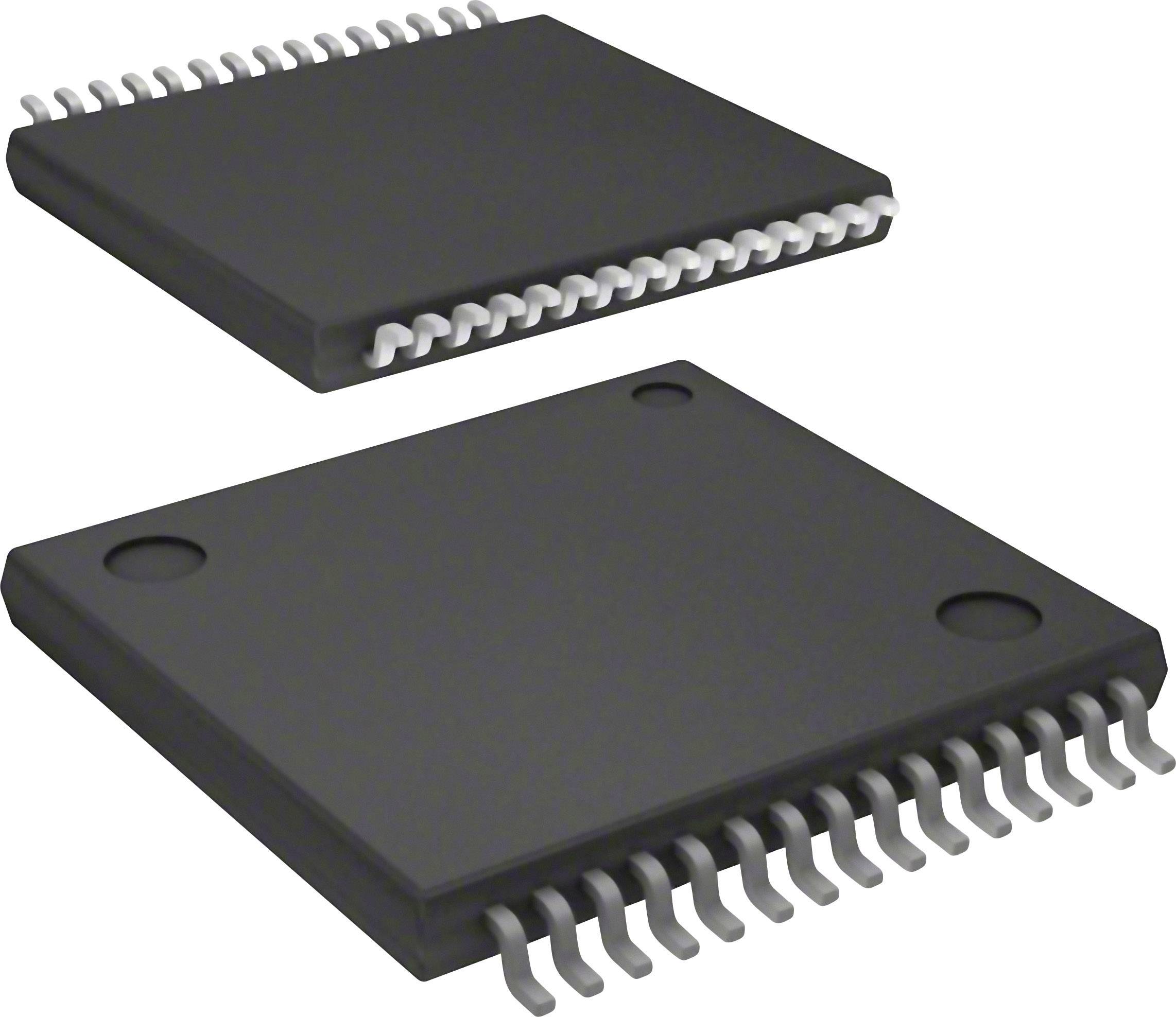 Two black, rectangular microchip elements with connecting pins used in electronic devices.