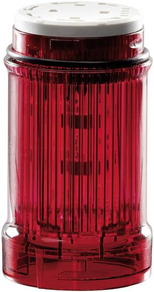 Red, ribbed plastic shaker with a white lid, typically used for spices or sugar.