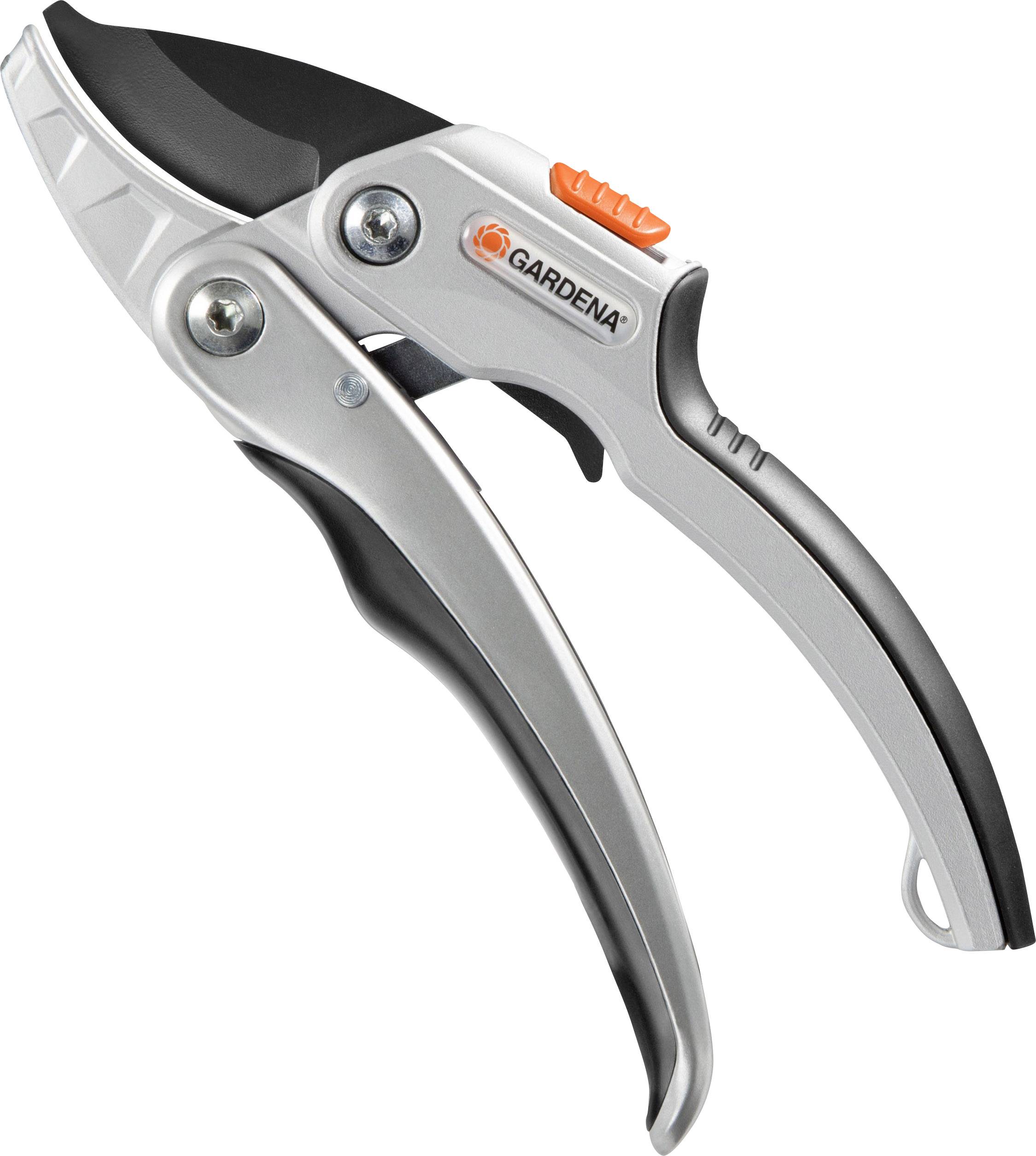 Garden secateurs with ergonomic handle and sharp blade, ideal for cutting branches.
