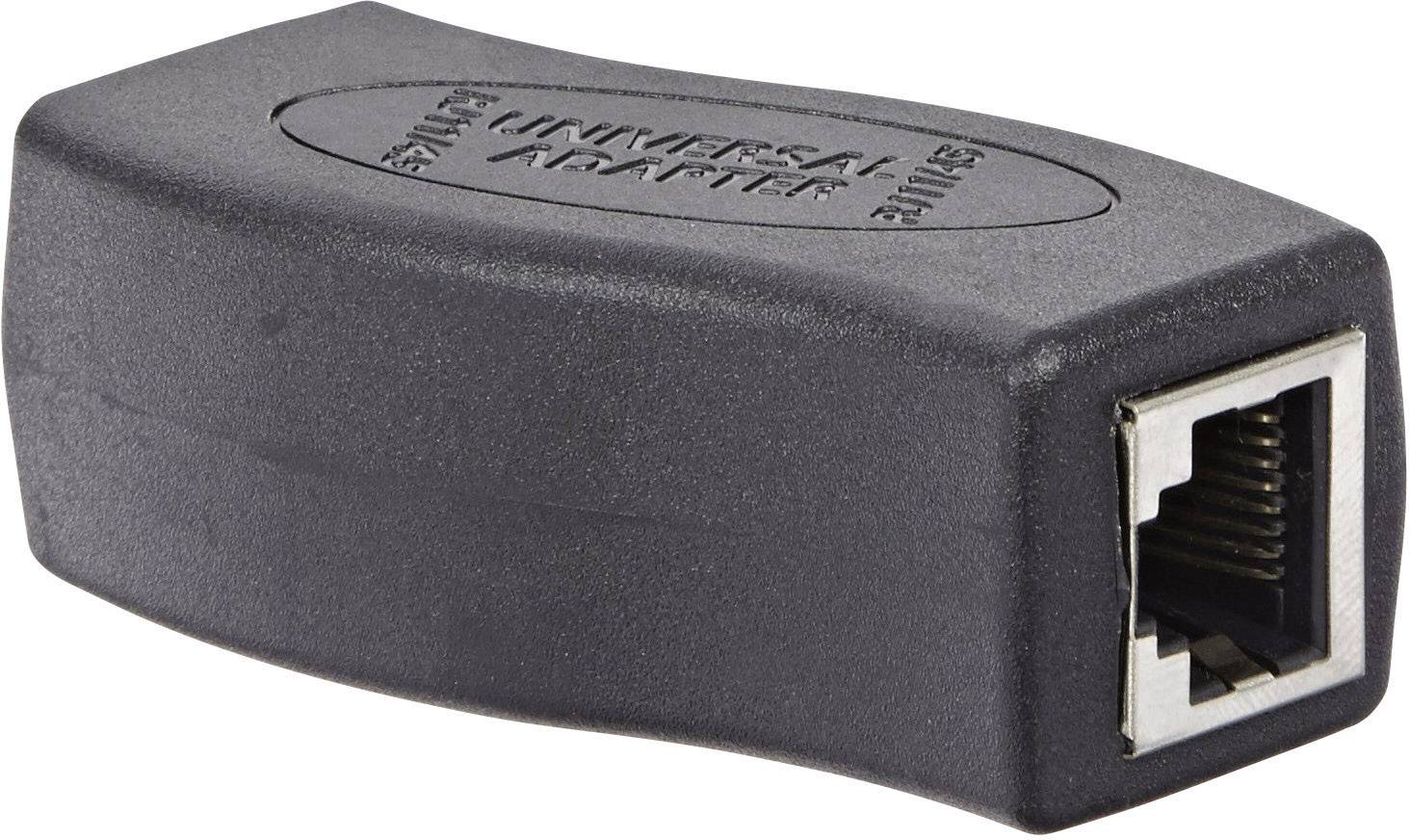 A black network adapter with the inscription 'Universal Adapter' shows an Ethernet port.