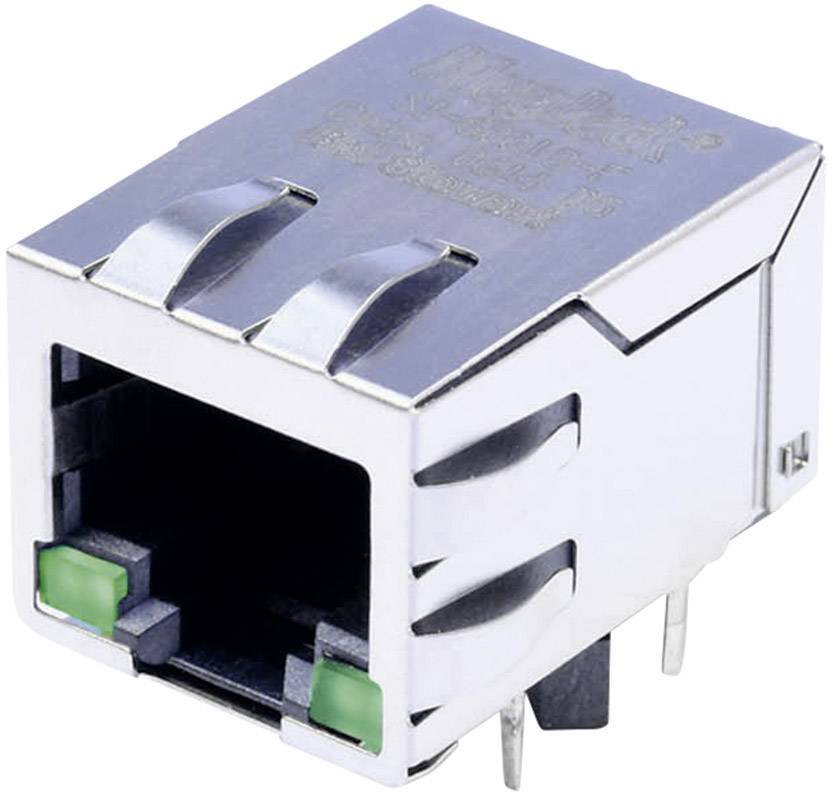 BEL Stewart Connectors MagJack 10/100Base-TX 4 transmitter with LEDs tab down SI-60118-F Socket, horizontal mount 10/100Base-TX