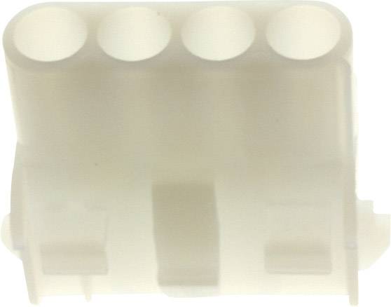 Four-pin plastic plug for connecting electrical wires.