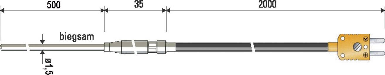 B + B Thermo-Technik 0625 1189-41 Immersion probe -100 up to +1000 °C Sensor type K