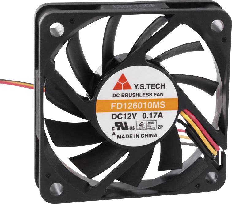 YS TECH FD126010MS(1F5) Axial fan 12 V DC 35.7 m³/h (L x W x H) 60 x 60 x 10 mm