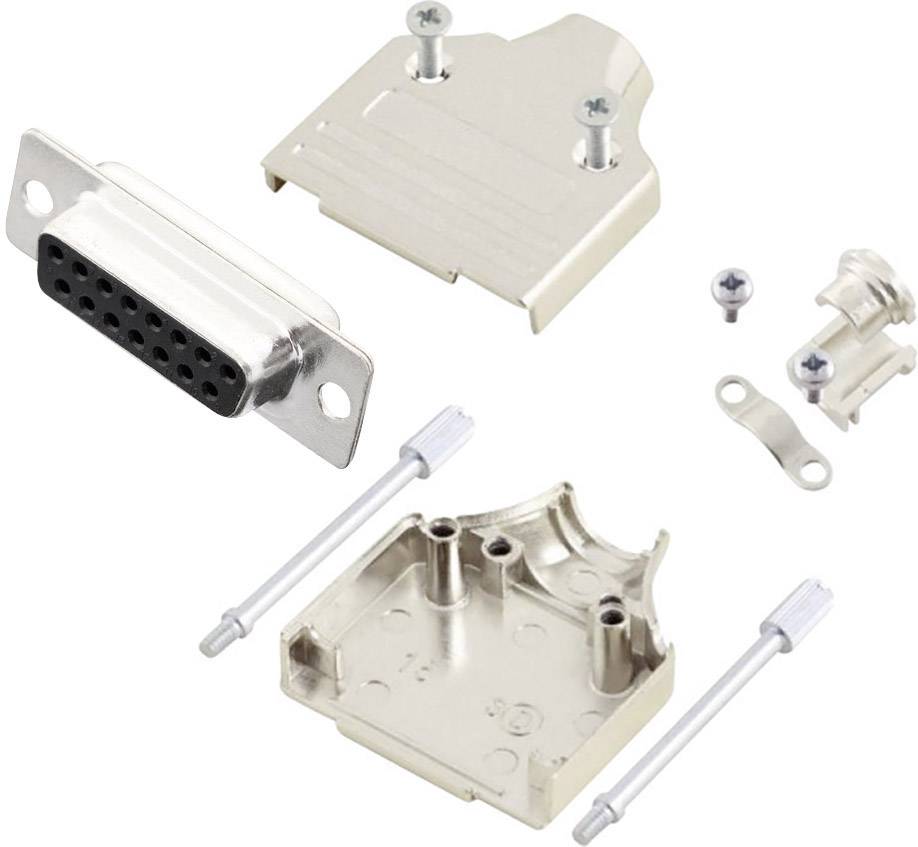 MH Connectors MHDM15-DB15S-K D-SUB receptacle set 180 ° Number of pins: 15 Solder bucket