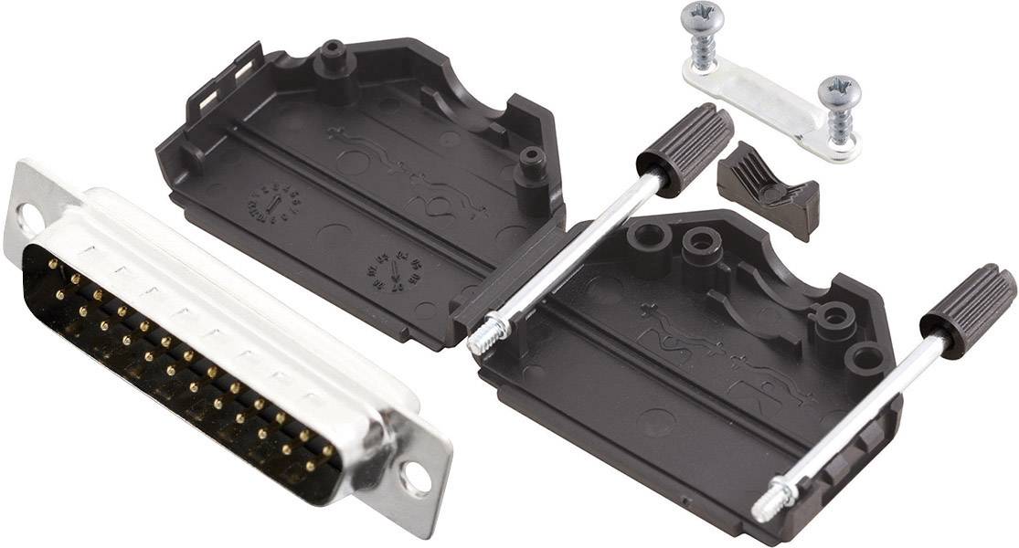 MH Connectors MHDPPK25-DB25P-K D-SUB pin strip set 180 ° Number of pins: 25 Solder bucket