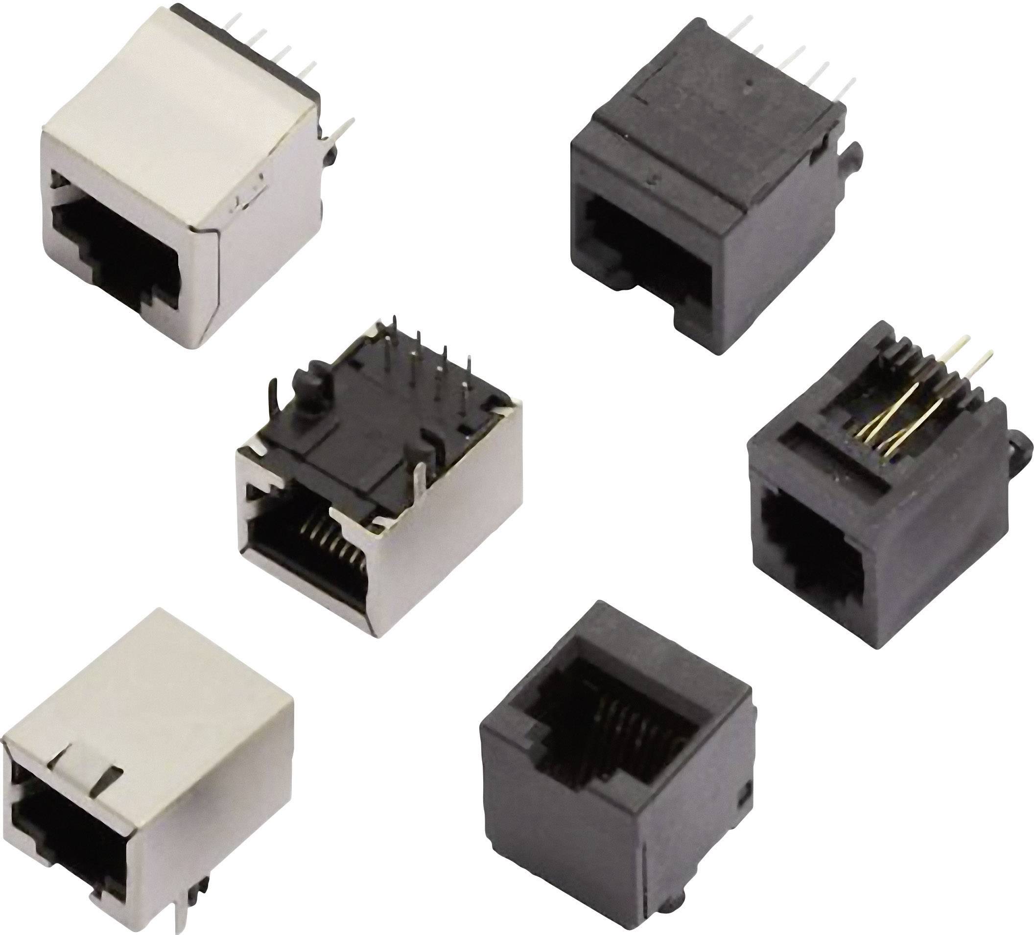 MH Connectors MHRJJ88NFRA RJ45 mounting socket 2101-0100-13 Socket, horizontal mount Pins: 8P8C Black