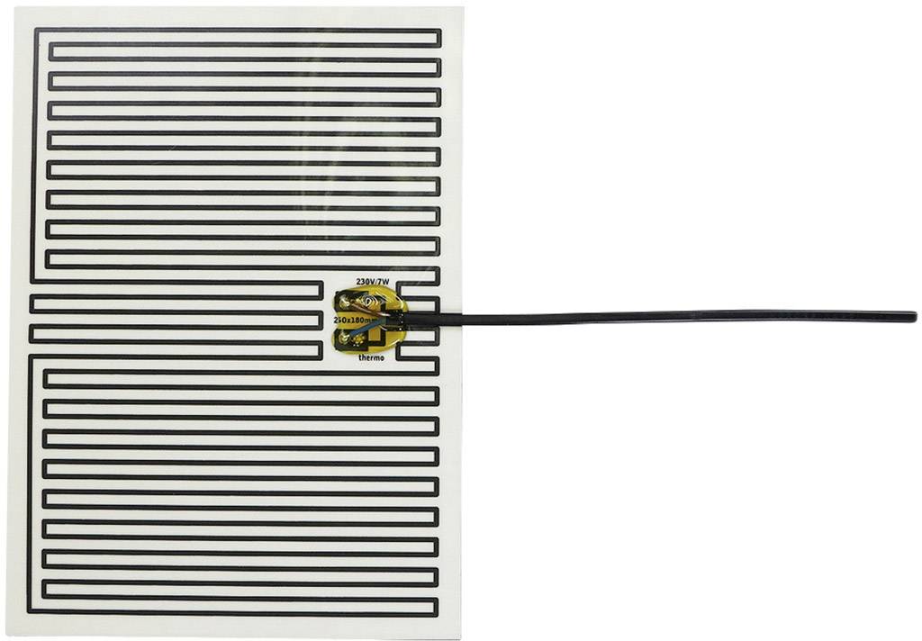 Thermo Polyester Heating foil self-adhesive 230 V AC 7 W IP rating IPX4 (L x W) 250 mm x 180 mm