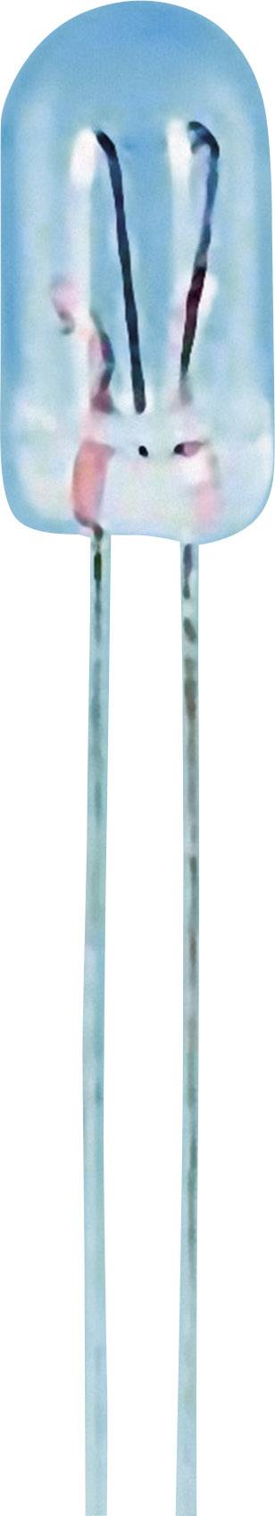 A blue NTC resistor with two long, thin wire leads, used for temperature measurements in electronic circuits.