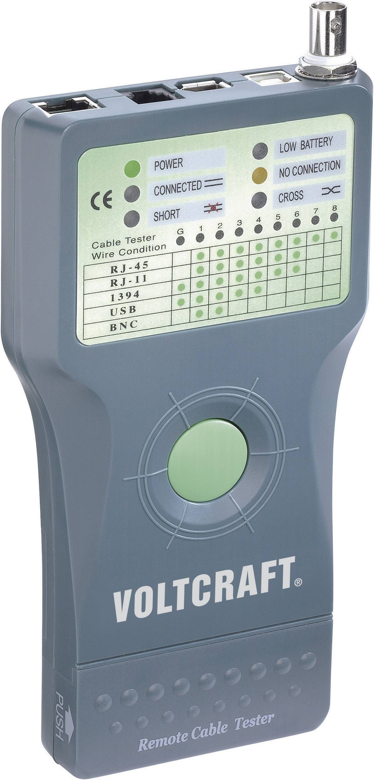 Cable tester CT5 VOLTCRAFT CT-5 Suitable for RJ-45, BNC, RJ-11, IEE 1394, USB