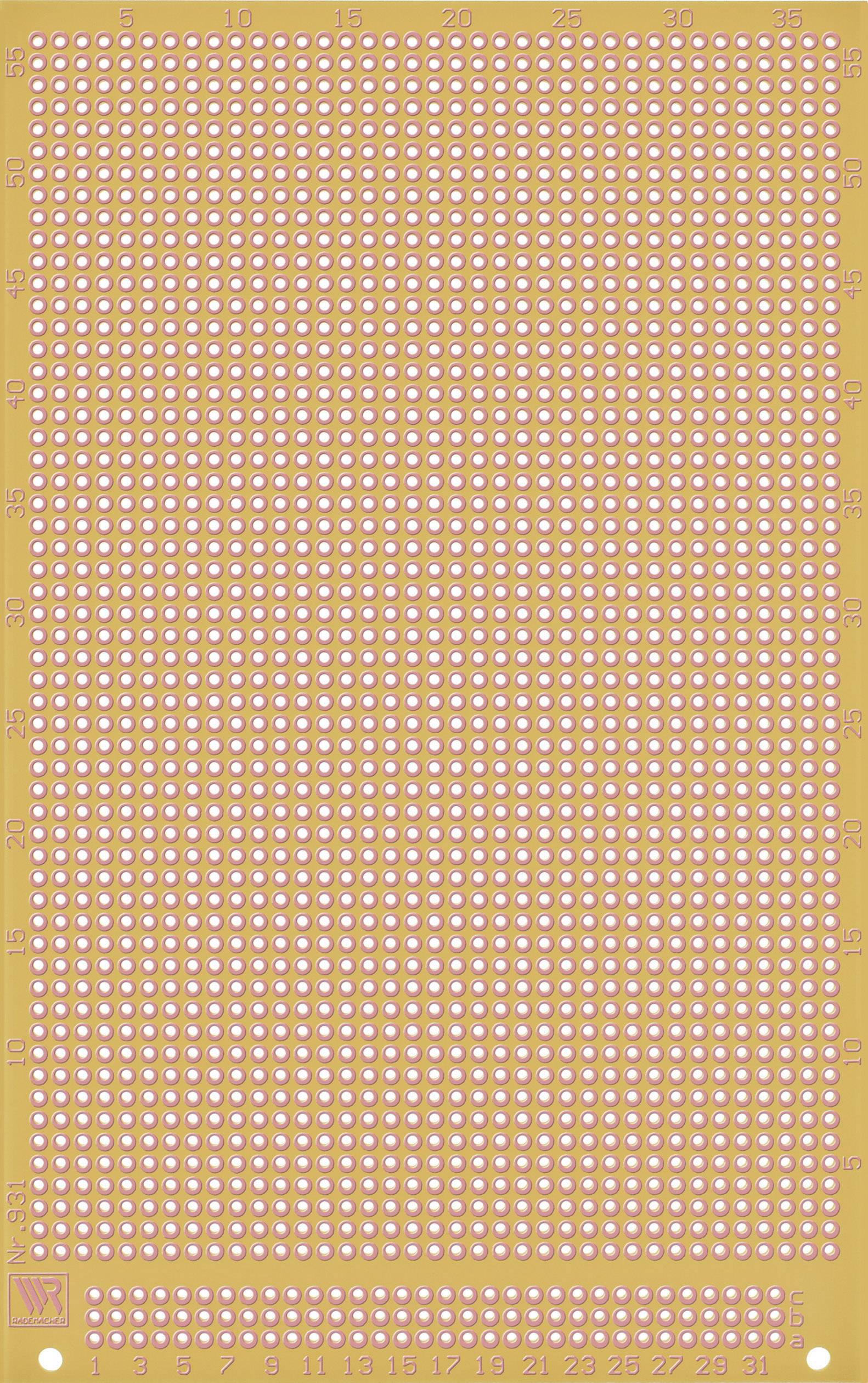 Rademacher VK C-931-EP Prototyping PCB Epoxide (L x W) 160 mm x 100 mm 35 µm Contact spacing 2.54 mm Content 1 pc(s)