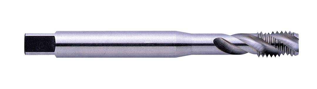 Metallbohrer, zylindrisch mit Schneide an der Spitze, spiraligen Rillen für Materialabtransport. Verwendet für präzises Bohren.