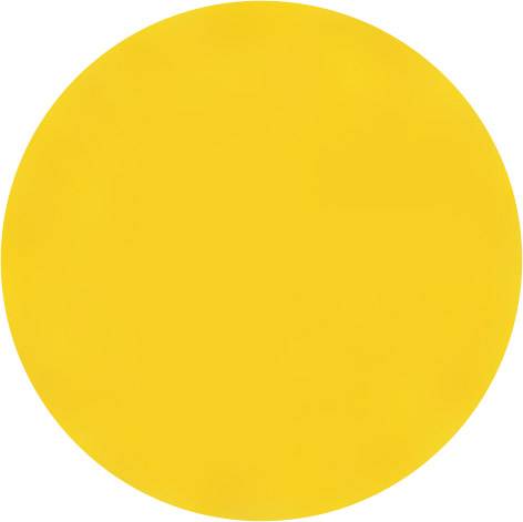 A large, single-coloured yellow circle on a white background.