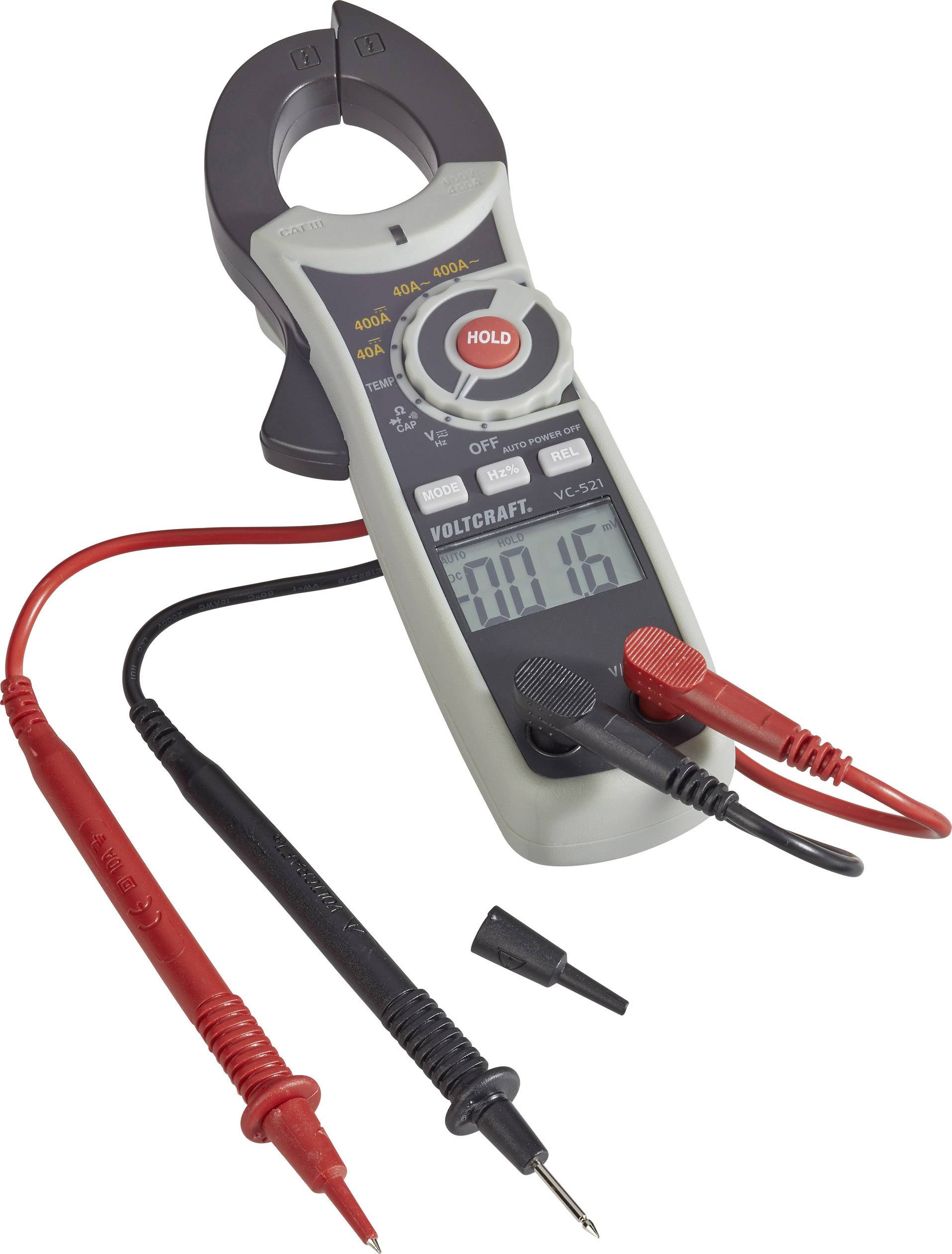 Acquista VOLTCRAFT VC-523 (ISO) Pinza amperometrica Calibrato (ISO) digitale CAT III 600 V Display (Counts): 4000 da