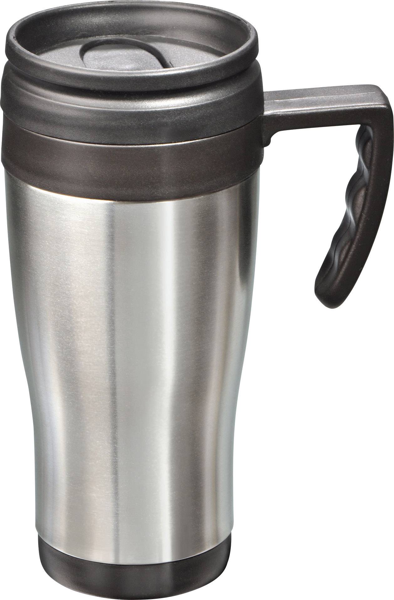 MATO interpräsent Thermos travel mug Stainless steel (brushed), Black 0.4 l 4180