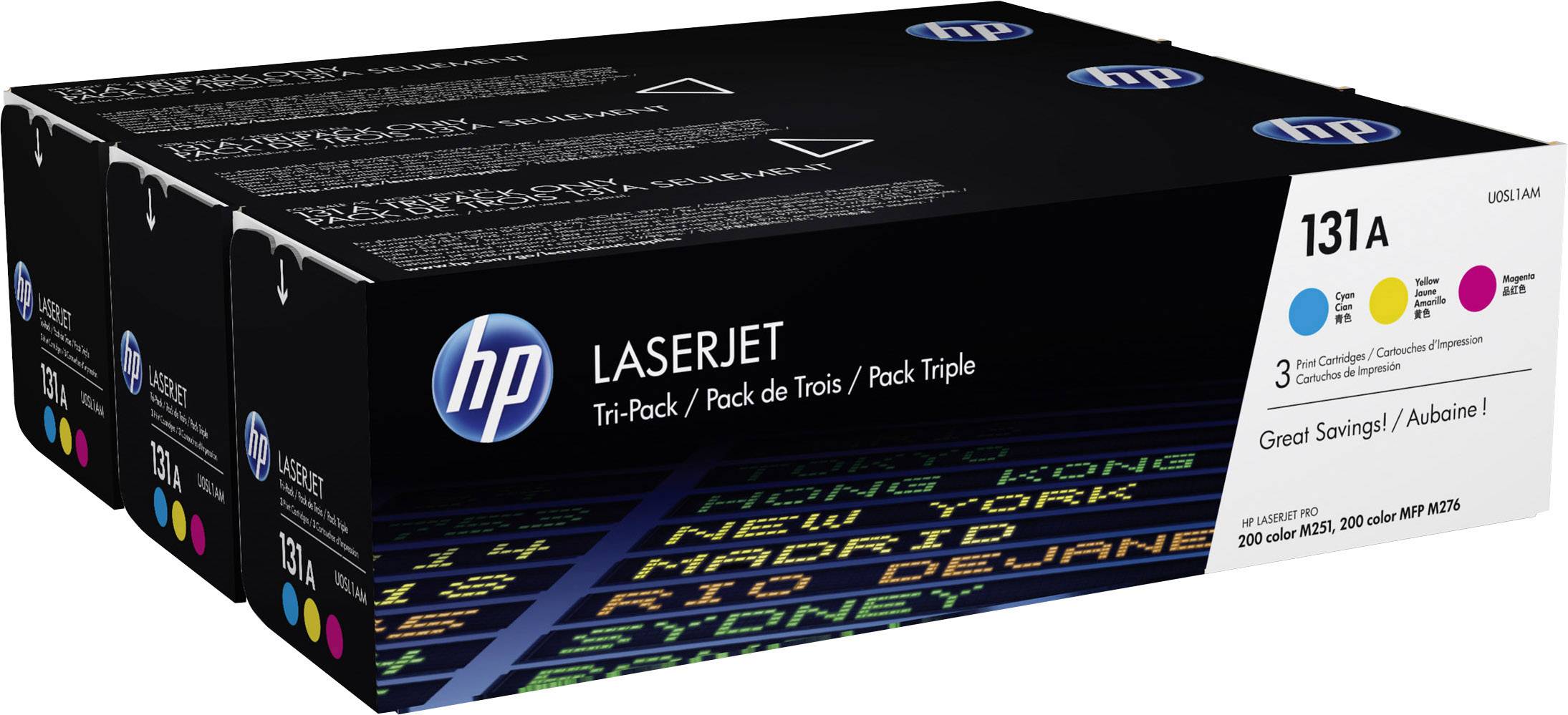 HP Toner 131A Original Set Cyan, Magenta, Yellow 1800 Sides U0SL1AM