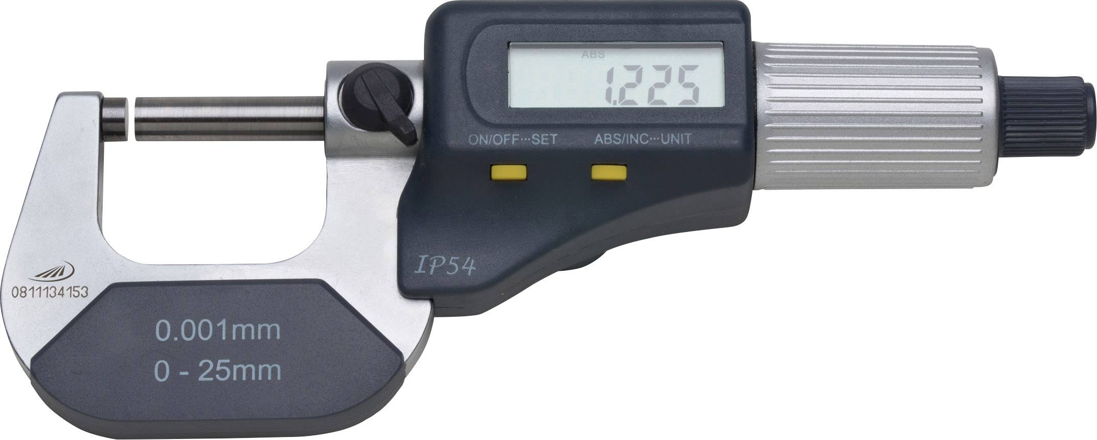HELIOS PREISSER 0912501 Micrometer + LCD 0 - 25 mm Reading: 0.001 mm DIN 863-1