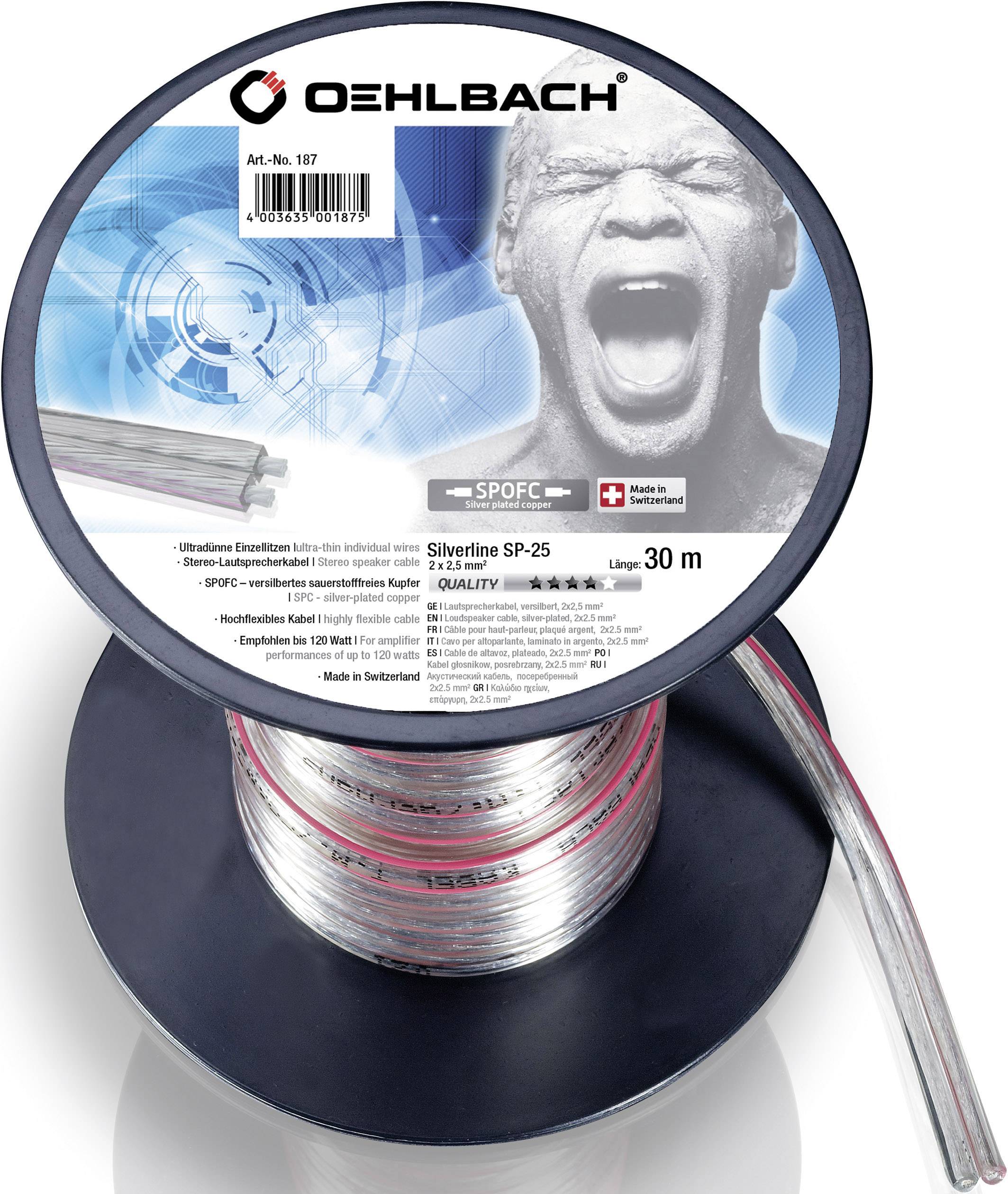 Oehlbach 187 Speaker cable 2 x 2.5 mm² Transparent 30 m