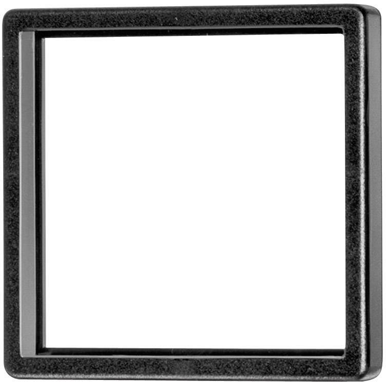 A blank black square picture frame with a white interior.