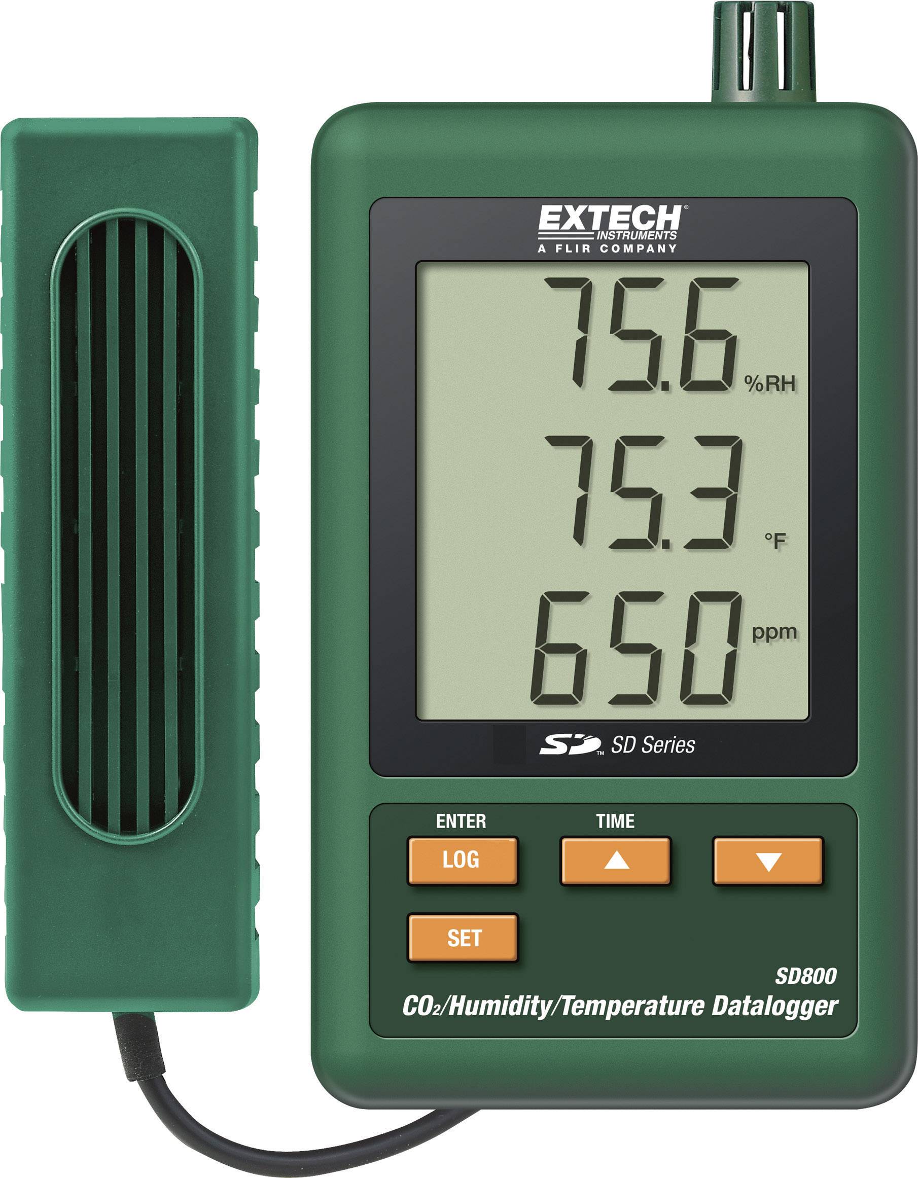 Multi-channel data logger Extech SD800 Unit of measurement Temperature, CO2, Humidity 0 up to 50 °C 10 up to 90 RH